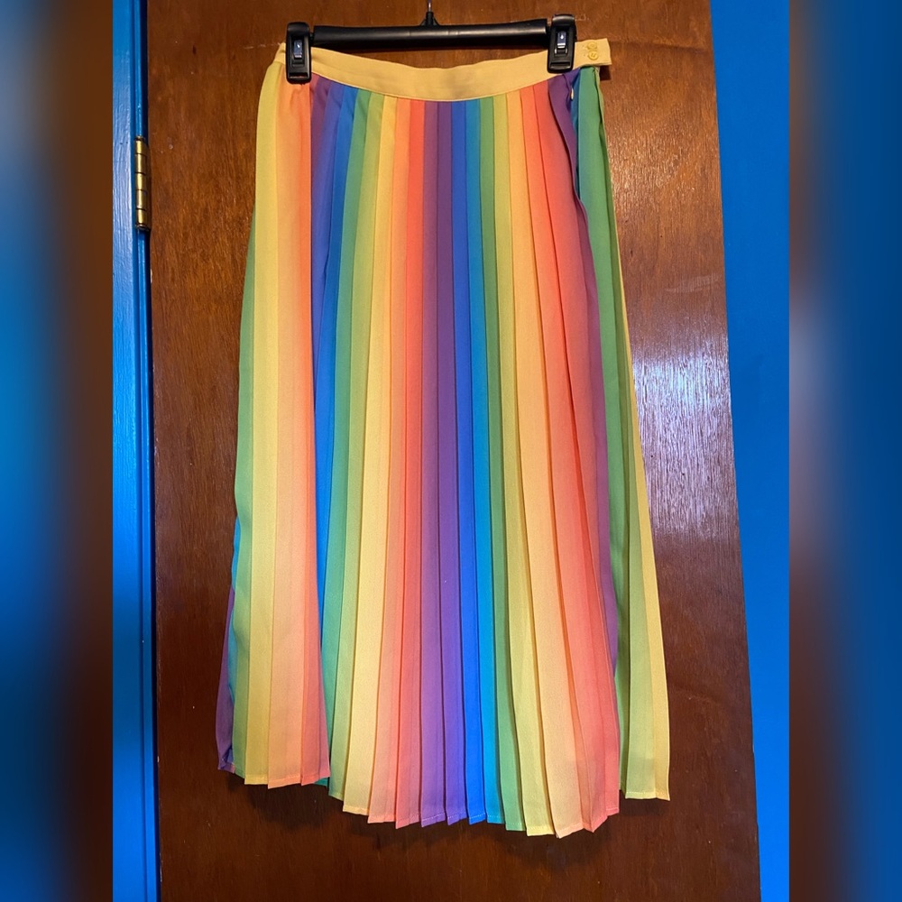 Rainbow ModCloth Pleated Skirt